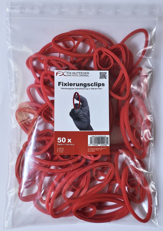 Beutel mit 50 Stk. Fix-Nutfedern zur Fixierung für Rohre und Kabel