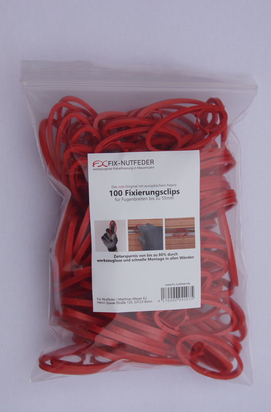 Beutel mit 100 Stk. Fix-Nutfedern zur Fixierung für Rohre und Kabel
